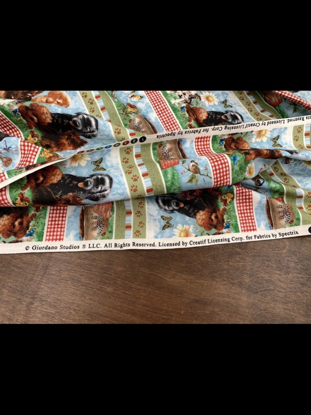 Puppies Outdoors Print Lab Shepherd Terrier Cotton Fabric Creatif Spectrix 1y+18 - Picture 5 of 9